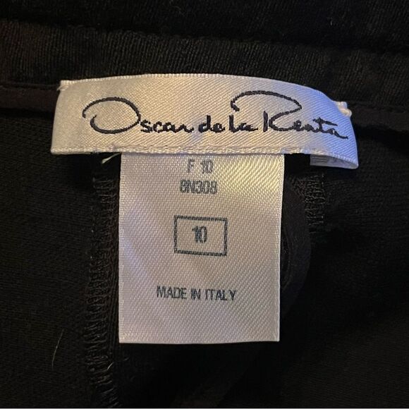 Oscar De La Renta Wool Pants Size 10 Black Wide Leg Classic Trousers - Picture 5 of 6